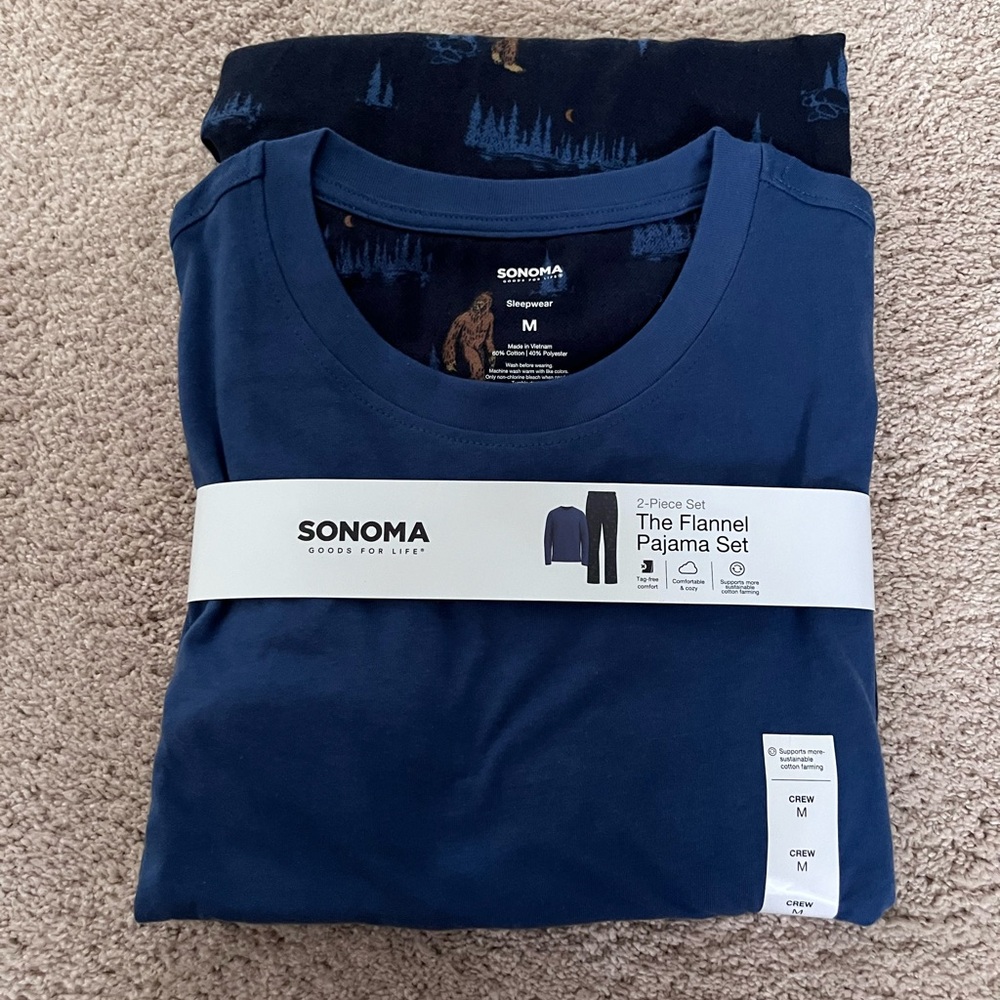 Men’s blue big foot pajama set